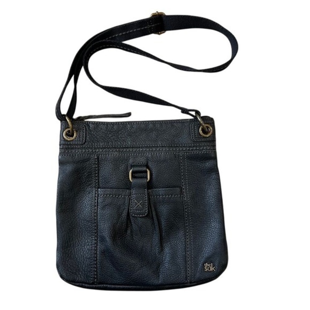 The Sak Kendra Pebbled Leather‎ Crossbody Slouchy Boho Purse Black